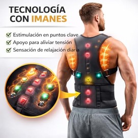Zen Zen Chaleco Corrector Postura Con 10 Imanes de terapia Para Hombre Y Mujer (Negro, Grande)