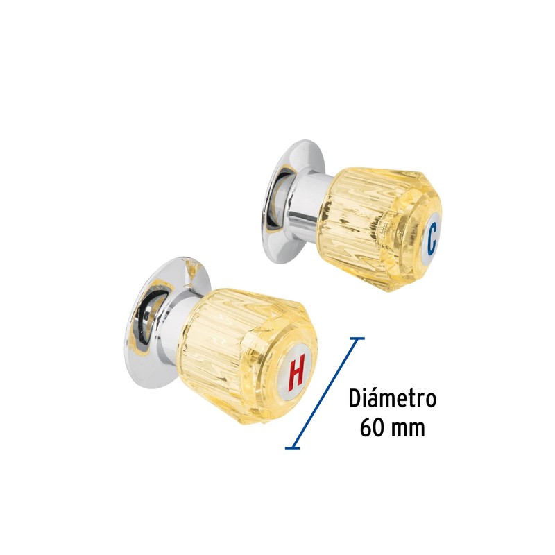Foset Basic MR-200A, Juego de 2 manerales de acrílico regadera