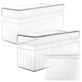 Acrylic Jewelry Organizer Box with 20 Anti Tarnish Jewelry Bags Clear Jewelry Storage Box 20 Slots Portable Travel Jewelry Organizer Jewelry Storage for Rings Earrings Necklaces (Transparent 2PCS)
