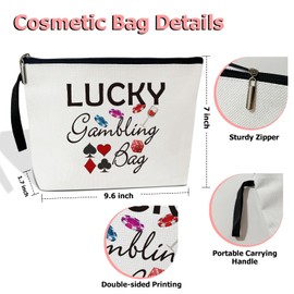 Casino Cosmetic Bags, Makeup Bag Toiletry Pouch for Women, Casino Lovers Gift Gambler Gift for Women Friends, Small Makeup Bag with Zipper Travel Bag Gambling Accessories Pouch -RC14
