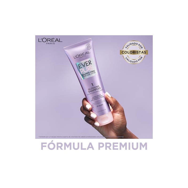 L'Oréal Paris Ever Pure Glossing Shampoo Brillo Cabello Teñido, 250