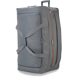 22"/30"/36" Rolling Duffel Bag Travel Wheeled Luggage Suitcase (Grey, 36-inch)