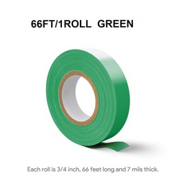 Tangting phoenix Flame Retardant White Electrical Tape; 3/4 Inch * 66 Feet; PVC Electric Tape for Under 600V Electric, Repair, Home Outdoor Indoor Wire Insulation, 5℉ to 221℉ (1, Green)