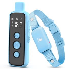 Bousnic Shock Collar for Dogs - Waterproof Rechargeable Dog Electric Training Collar with Remote for Small Medium Large Dogs with Beep, Vibration, Safe Shock Modes (8-120 Lbs) (Blue)