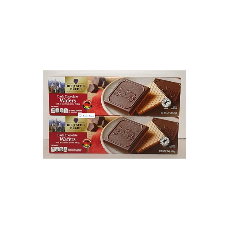 Deutsche Kuche Dark Chocolate Wafers with a hazelnut crème filling