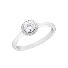 Amor 2035651 Women's Ring 925 Sterling Silver with Synthetic Zirconia Silver Comes in Jewellery Gift Box, 52 (16.6), Rhodium-plated 925 silver, Synthetic zirconia.