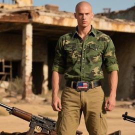 GRAERRY Western Belt Buckle for Men Women Vintage Rodeo American Flag 1776 Cowboy Belt Buckles 4th of July Parties (Color Bronze)