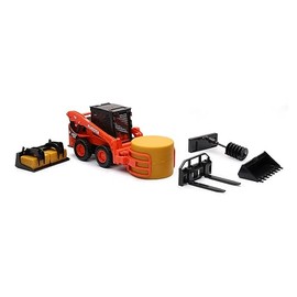 NewRay Toys Kubota SSV65 with Accessories Set Battery Operated with Light and Sound, 1:18 Scale, Kids, Gift, Birthdays