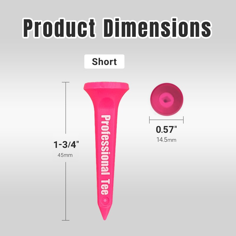 Subetee SUBE6119PK Golf Tees Short Professional Tee Short (Pack of