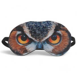 MIJOMA Set of 4 Satin and Plush Sleeping Masks Animal Eye Design Cats Leopard Owl Chameleon Comfortable Elastic Band Perfect for Travel and Home