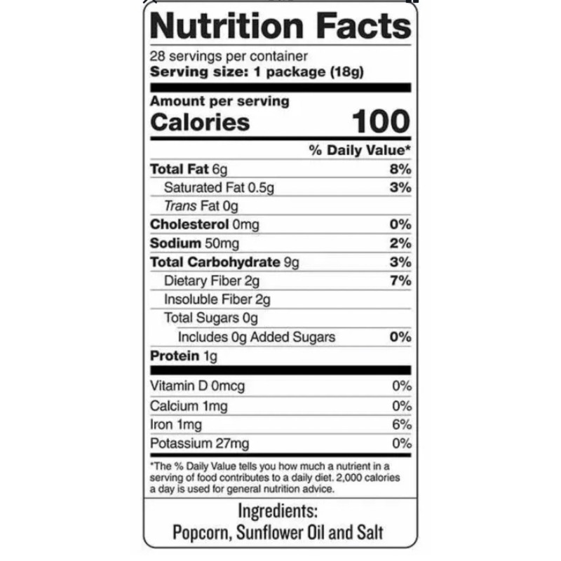 Skinnypop Skinny Pop Popcorn -28-count -100 Calorie Each - FREE