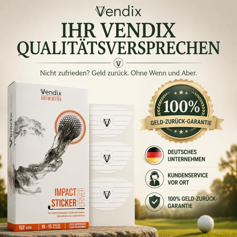 Vendix 152 x Golf Impact Stickers, Weatherproof Impact Tape for