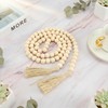 LJY 4 Wood Bead Garlands with Tassels, 2 Long and
