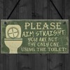 RED OCEAN Funny Novelty Bathroom Sign Aim Straight Loo Decor