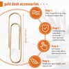 Roundsky Gold Office Clips in Elegant Magnetic Marble Clip Holder,