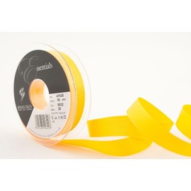 Berisfords 41025 20 m x 16 mm Polyester Grosgrain Ribbon, Yellow