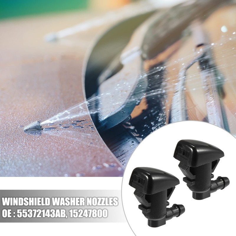 X AUTOHAUX 2pcs Windshield Washer Nozzle 2.5m Hose Connectors Kit