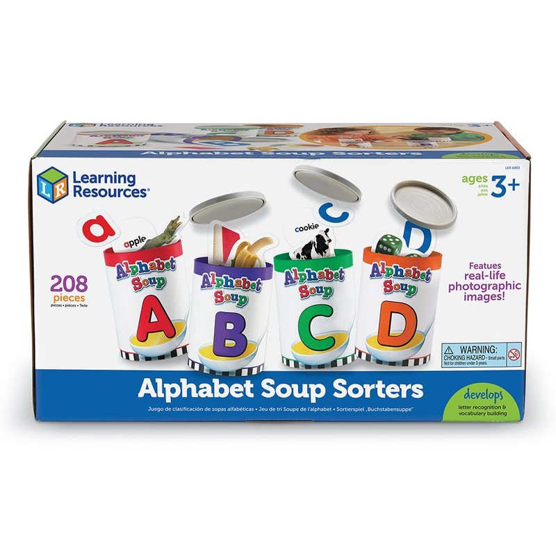 Learning Resources Alphabet Soup Sorters - 208 Pieces, Ages 3+,