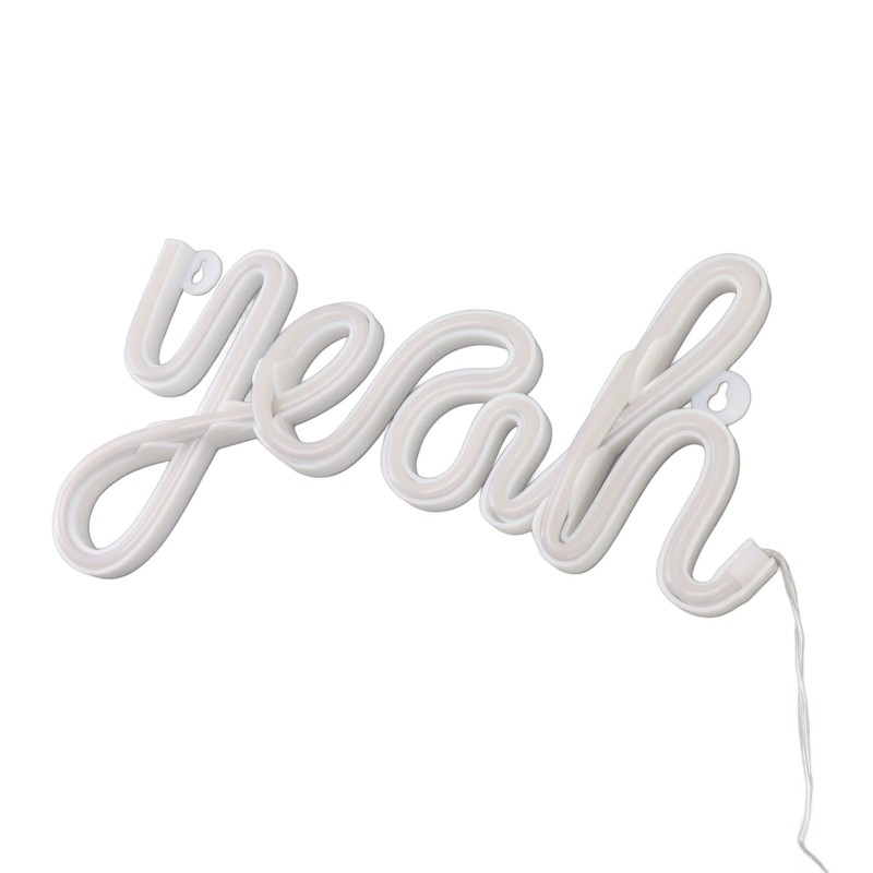 LED Neon Sign Yeah Shape Wall Decor Neon Night Light