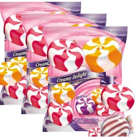 Creamy Delight Candy | Mixed Fruit Hard Candies, Strawberry, Blackberry, Peach Flavors, Individually Wrapped, 4.5 Oz Bags - (3 - Pack)