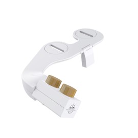 BIDETbidet Left/Right Reversible FRESH WATER DELUXE (NEW Off White Color) Non-Electric Ultra-Slim Toilet Attachment, Ability to SWITCH between Right/Left Hand Side Control with Nozzle Hinged Design.