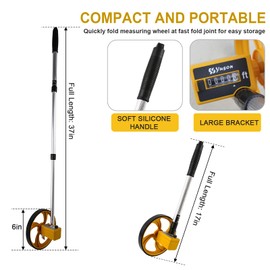 YS YUSON 6-Inch Distance Measuring Wheel with Tape Measure, Collapsible Measuring Wheel with Canvas Carrying Bag Telescopic Measure Wheel
