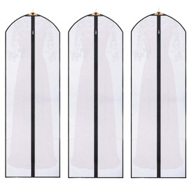 3 Pcs Dress Bags Covers Long, 140cm Garment Bags,Clothes Protector,Bags Hanging,Dress Bag with Zip Waterproof Dustproof Dress Covers Garment Bags Full Length for Long Dress Shirts Suits Jackets Coats