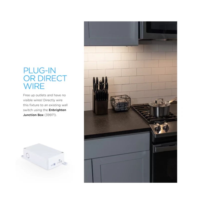 Enbrighten 18-in Plug-in LED Under Cabinet Light Bar Light