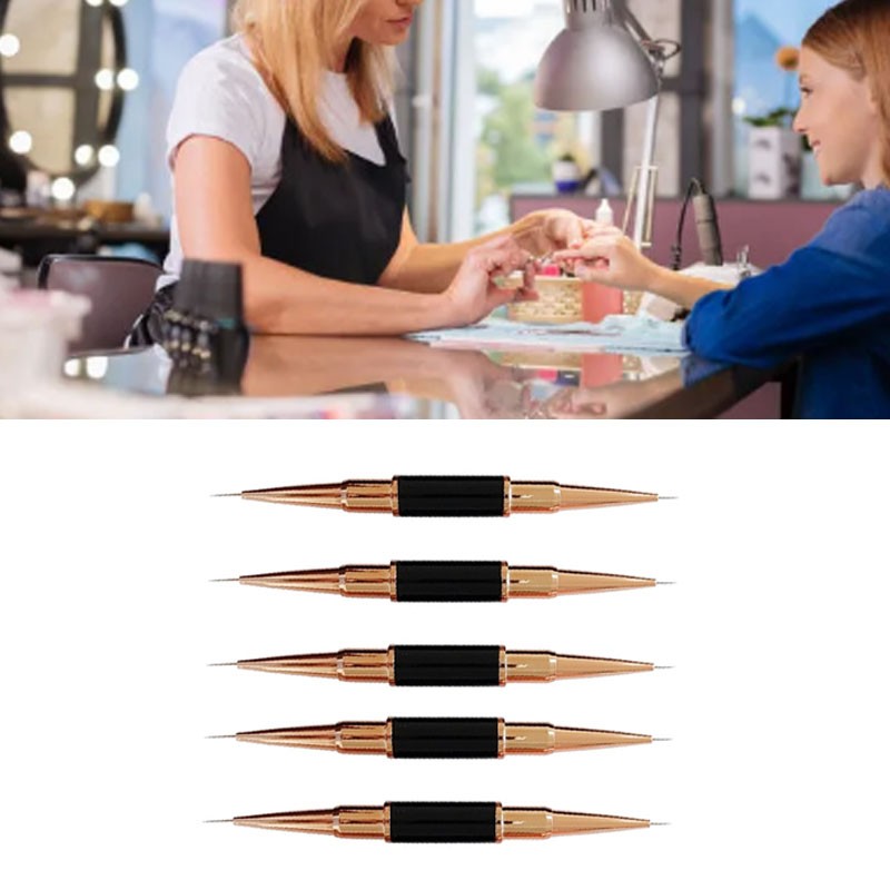 5Pcs Nail Art Brush Double Ended Nail Design Painting Brush