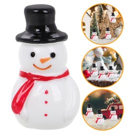 HOMSFOU Resin Mini Snowman Mini Snowman Figurines 30pcs Miniature Mini Resin Snow Man Tiny Xmas Figures Micro Landscape Ornaments Accessories for Doll House Fish Tank Decors Black S