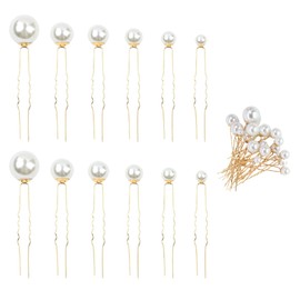 18Pcs Pearl Hair Pins Set for Women and Girls, Gold U Shaped Bobby Pins in 6 Sizes for Wedding, Bridal, Bridesmaid, Prom, Party Hair Accessories, Elegant Hair Clips for Updos and Styling