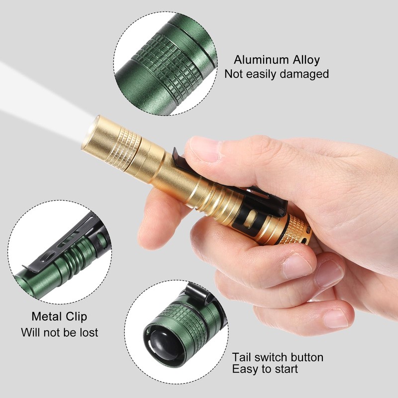 PATIKIL Mini Flashlight with Clip, Super Light Small LED Pen
