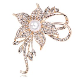 Flower Band Brooch, Vintage Elegant Unique Crystal Brooch, Fashion Rhinestone Brooch, Pin Badge, Accessories Jewellery Gifts, Rhinestone Kno, Metal