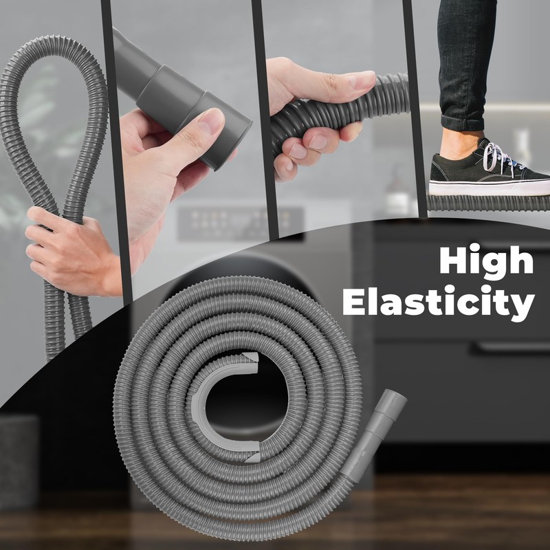 Funmit 12Ft Universal Washing Machine Drain Hose Flexible Extension Hose