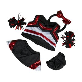 Metallic Red & Black Cheerleader Outfit Fits Most 8"-10" Stuffed Animals