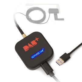 Erisin DAB+ Digital Radio Box Aerial with Amplified Antenna Kit Adapter for Car Stereo Android 9.0/10.0/11.0/12.0 USB Port Connection