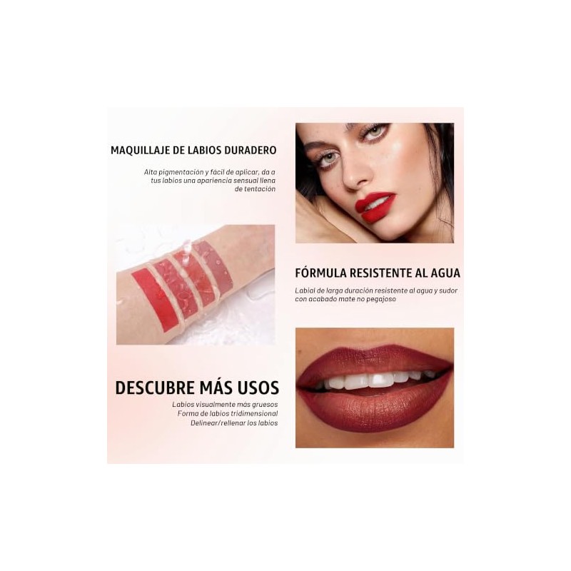 Set de Labiales y Delineadores, 4 Piezas, 01- para Labios
