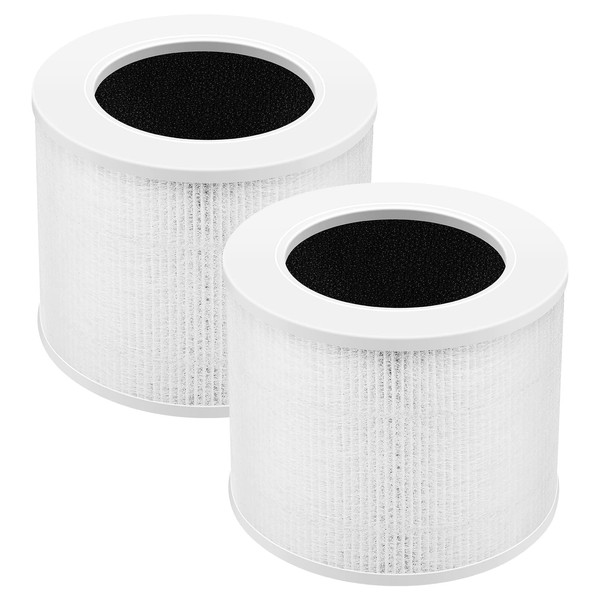 2-Pack Replacement HEPA Filter Compatible for Levoit Core Mini-RF Air Purifier, 3-In-1 Filtration System, H13 True HEPA Filter