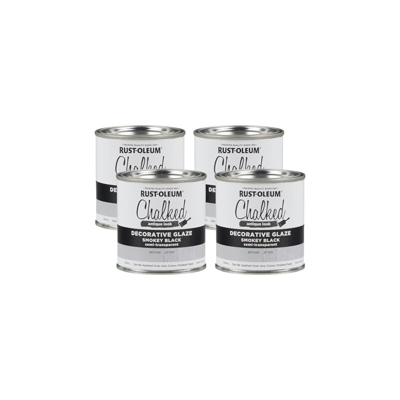 Rust-Oleum Chalked Decorative Glaze, Smokey Black, 236 ml (Pack of