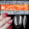 AddFavor 600pcs Short Almond Nail Tips, Soft Gel X Nail
