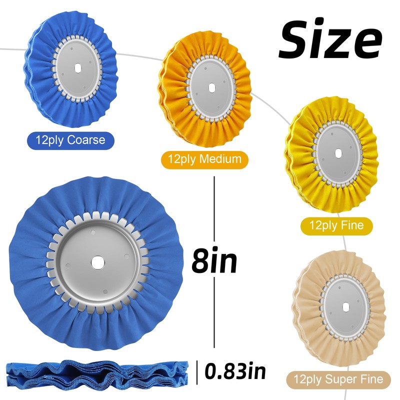 RoamRider 8” Airway Buffing Wheel Kit - 11-Piece Metal Polishing