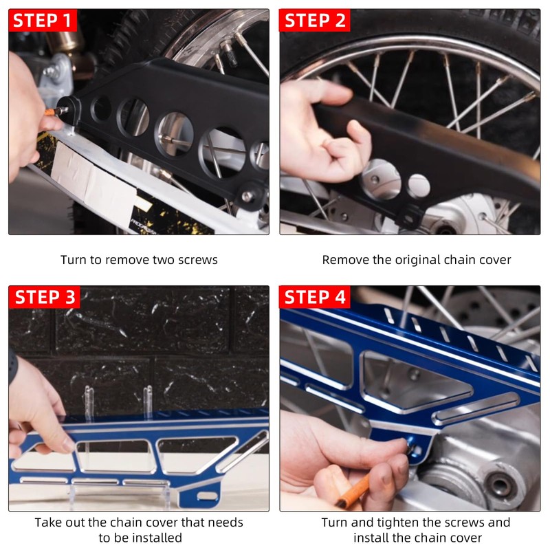 BAOUFF Rear Chain Guard for Hawk 250,CNC Upper Chain Cover