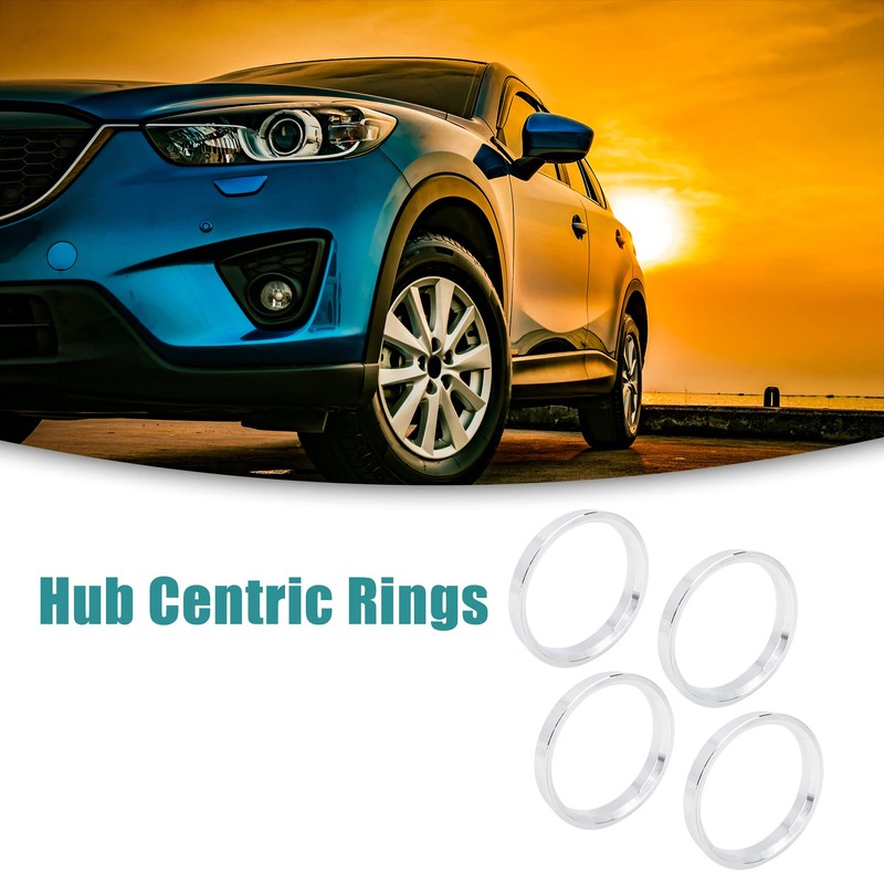 ACROPIX 73.1 to 64.1 mm Hub Centric Rings Silver Tone