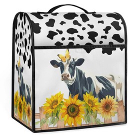 Kitchen Mixer Cover, Cute Cow SUNflower Print Stand Mixer Blender Coffee Dust Cover with Zipper Pocket for 6-8 Quarts Bowl Lift, Kitchen Appliance Cover with Top Handle