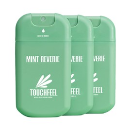 TOUCHFEEL Power Mist Hand Sanitizer Spray, Scented Hydrating Hand Sanitizers Travel Size Refillable, Pocket Portable 3-Pack (Mint Reverie) 0.93Fl Oz 460-Sprays Each