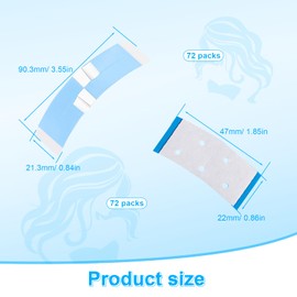 MYLERCT 72 Stück Tapes Klebestreifen Extensions, Doppelseitig Tape Kleber Extensions, Transparent Unsichtbar Extensions Klebestreifen, 2 Stile, für Tragen von Perücken und Extensions