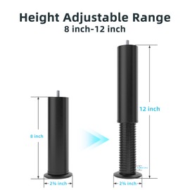 Yireehome Adjustable 8-12 inch Bed Legs Metal Replacement Heavy Duty Leg M8 M10 Thread (Set of 4) Support Leg for Adjustable Bed Frame, Sofa, Cupboard, Desk