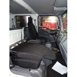 Durafit Seat Covers 2006-2021 Isuzu NPR, Heavy-Duty Exact Custom-Fit Seat Covers (Front 40/60 Split Bench Seat, I2280-V7 Gray Velour)