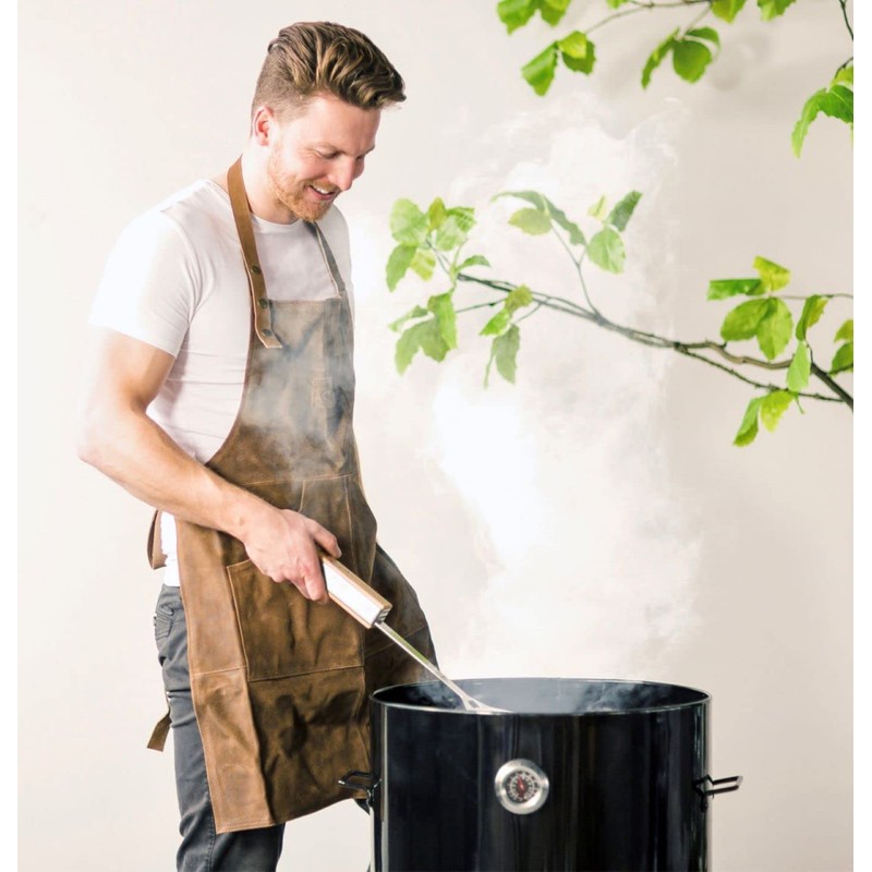 Esschert Design USA FF411 Buffalo Leather BBQ Apron, Brown