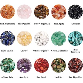 VARACL 825pcs Crystals Gemstone Beads for Jewelry Making, Irregular Natural Chip Stone Healing Crystal Beads Pieces for Necklace Bracelet Earring and Ring Jewelry Making Kit DIY Crafts Suppliers 5-8mm